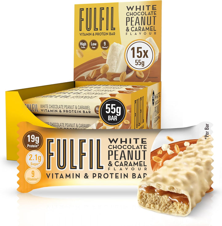 Vitamin and Protein Bars (15 X 55 G Bars) — Chocolate Salted Caramel Flavour — 20 G High Protein, 9 Vitamins, Low Sugar