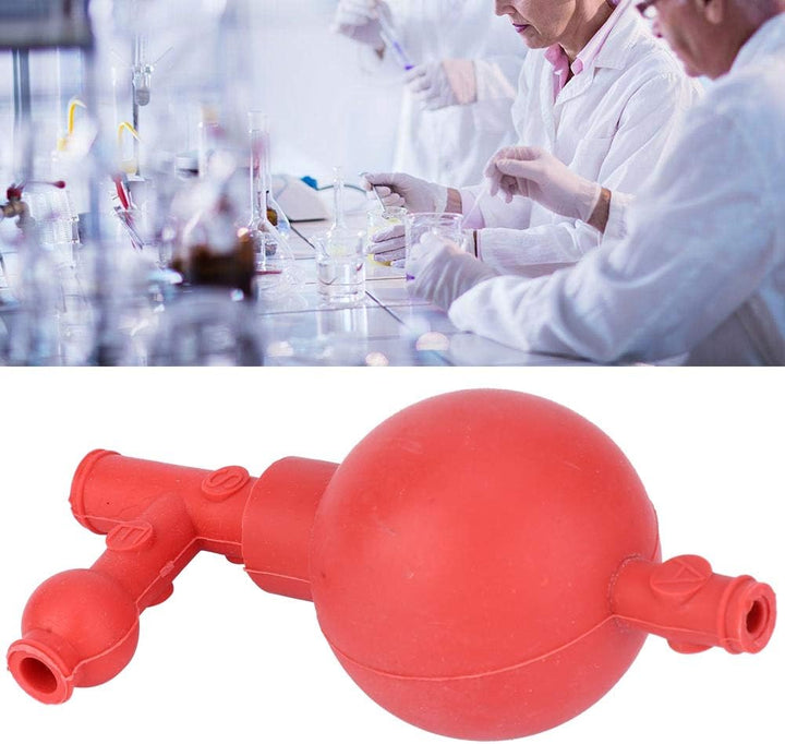 2 Pcs Suction Bulb Quantitative Ear Sucking Washing 3 Way Rubber Bulb for Laboratory Industrial Agricultural Research Food Red