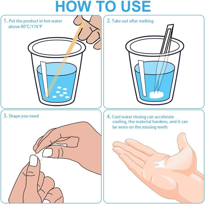 Temporary Tooth Repair Kit, 50G Temporary Tooth Filling Repair Thermal Beads Teeth Fixing Tooth Beads, Dental Tooth Filling Material for Fixing Filling Missing Broken Tooth