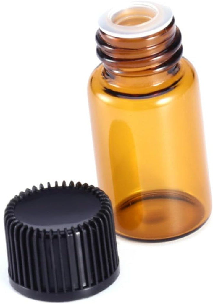 10 Pcs Mini Dark Brown Glass Vials with Grain Lid and Hole Plug Leak-Resistant Bottles for Essential Oils Perfumes Chemistry Samples Portable Travel Dispenser