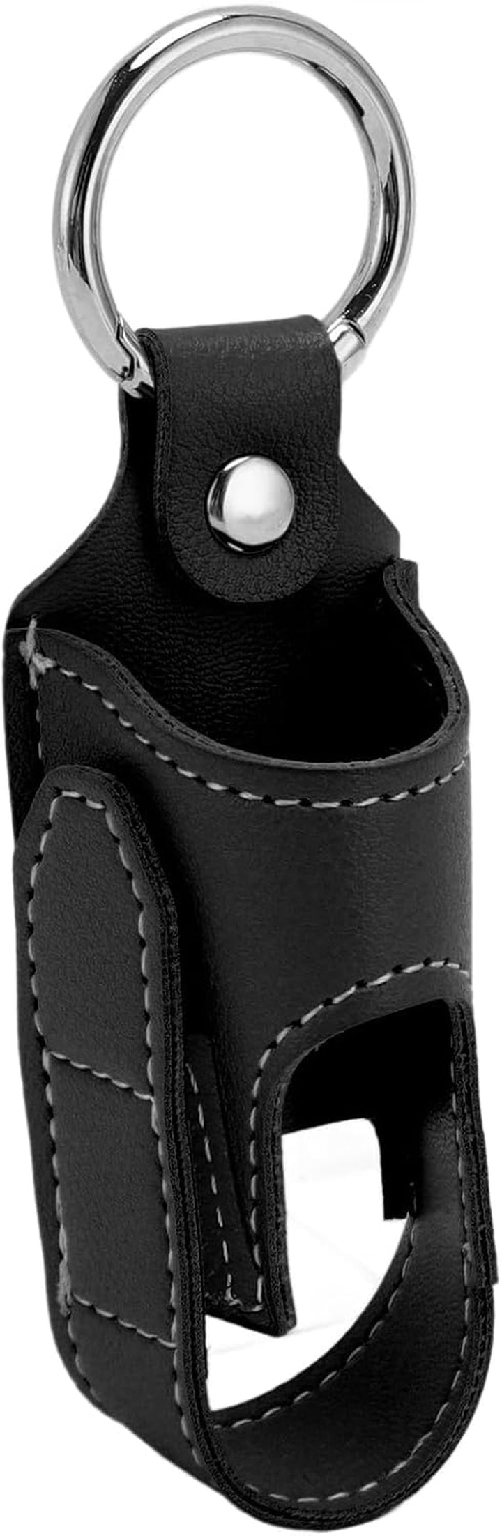 2Pcs PU Leather Asthma Inhaler Holder,Portable Asthma Inhaler Holder Case with Clip,For Home Work or Travel (Black)