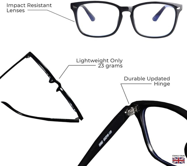 Blue Light Blocking Glasses - Gaming Glasses - Premium Magnetic Case & Accessories - Blue Light Glasses Women & Men - British Brand…