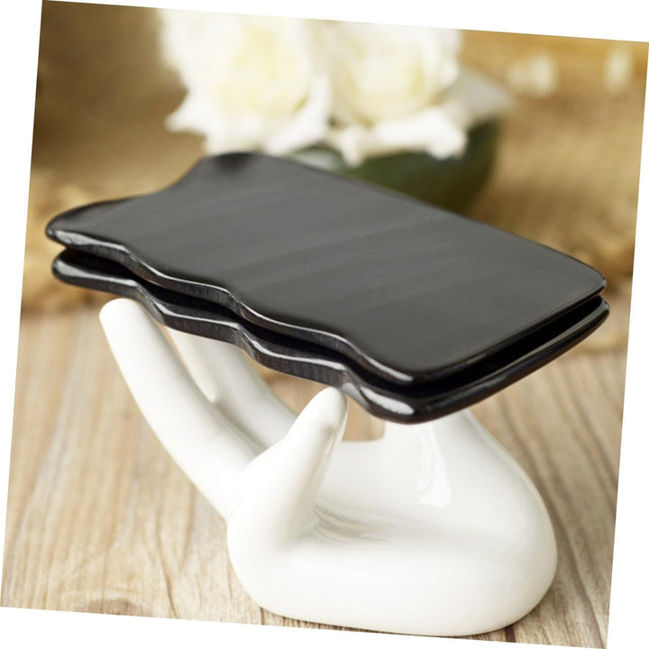 Natural Horn Gua Sha Tool Multi-Functional Massager Board for Face Neck Back Therapy Massage Smooth Skin-Friendly Scraping Plate for Relaxation and Relief