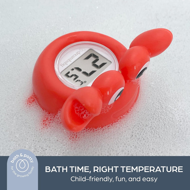 Crab Baby Bath Thermometer - Instant Read Digital Thermometer for Water and Room Temperature - Floating Baby Bath Toy
