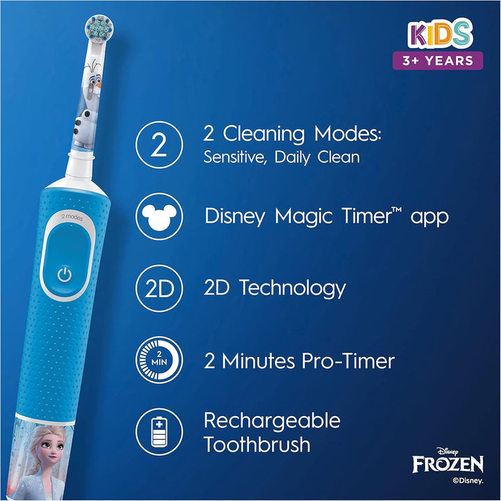 Stages Power Kids Electric Toothbrush Featuring Frozen Characters, 1 Handle, 1 Brush Head, UK 2 Pin Plug