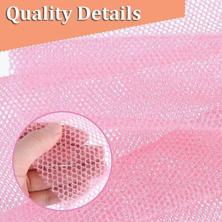 2Pcs African Exfoliating Net, African Exfoliating Sponge, Nylon Back Scrubbers, Shower Sponge Body Sponge, Deep Cleaning African Net Bathing Sponge for Men and Women 80 × 30Cm