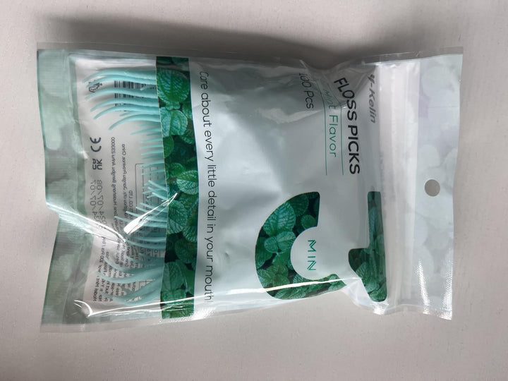 Dental Floss-100 Pcs Dental Floss Toothpick,Teeth Stick,Tooth Picks,Floss Picks,Teeth Cleaning (Mint, 100 Pcs) (100 Count (Pack of 1), Mint)