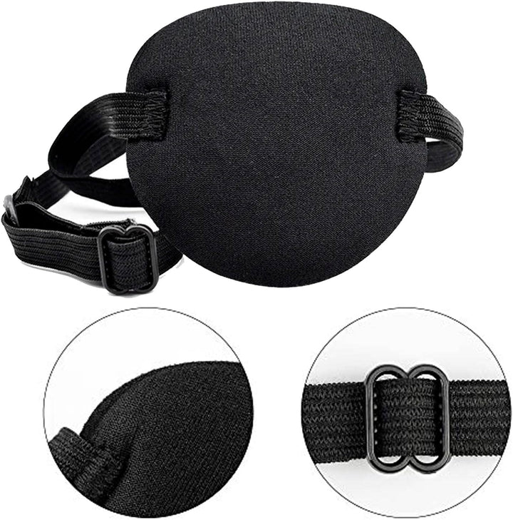 Eye Patch, 2PCS Adjustable Eye Patches, Medical Eye Patch, Amblyopia Lazy Eye Patches for Left or Right Eyes, Black