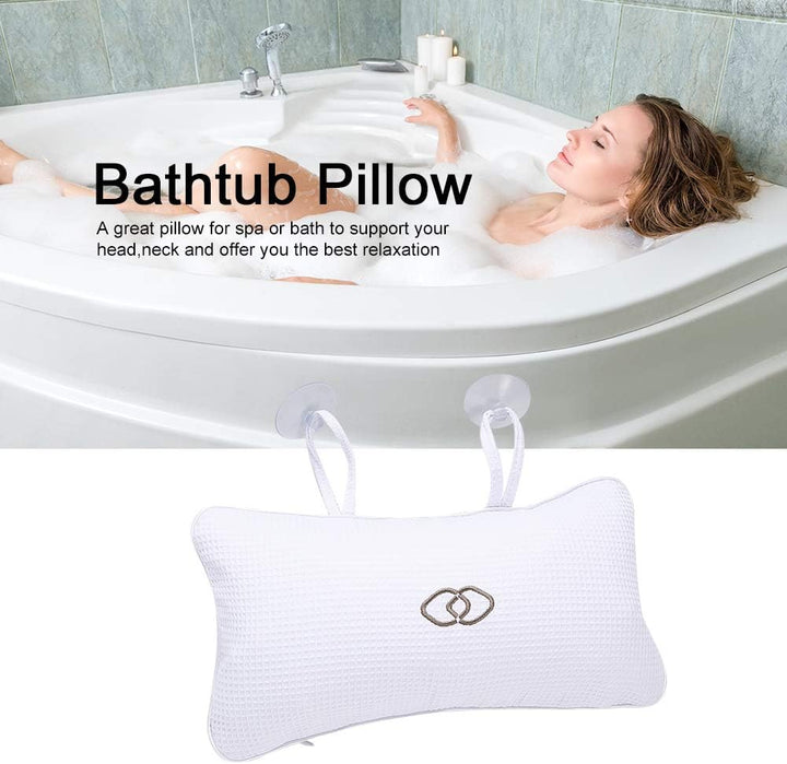Anti-Slip Non-Slip Bathtub Pillow Bath Cushion Inflatable Bath Pillow with Suction Cups for Bathroom Home Spa Headrest