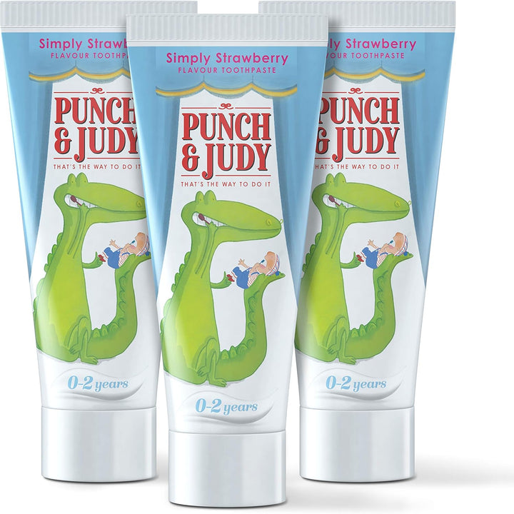 Punch & Judy Kids Toothpaste - Baby Strawberry Flavour, 0-2 Years, Fluoride, Sugar Free 50Ml (Pack of 1)