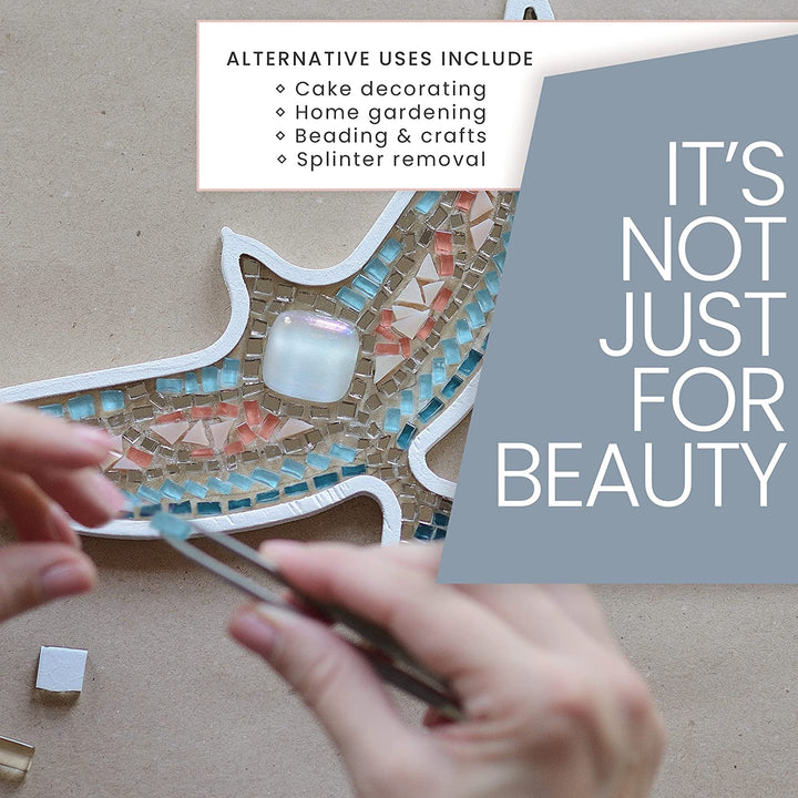 Eyebrow Tweezers – Professional, Stainless Steel, Slanted Ingrown Hair Tweezers - Precision Splinter, Blackhead, Tick and Facial Hair Remover for Women and Men - Stocking Fillers