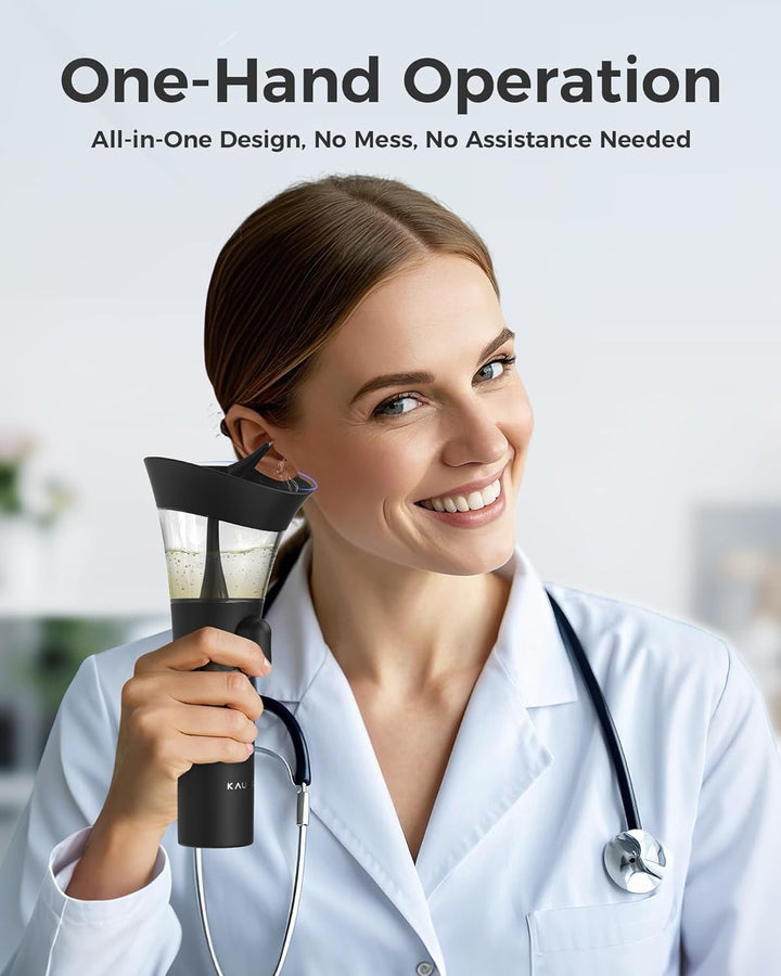 Ear Wax Removal Kit, One-Hand Control Ear Cleaner Earwax Remover, Manual Ear Irrigation Flushing System with 7M Water Pressure & Soft Silicone Tip, Safe Ear Cleaning Tool for Home Use