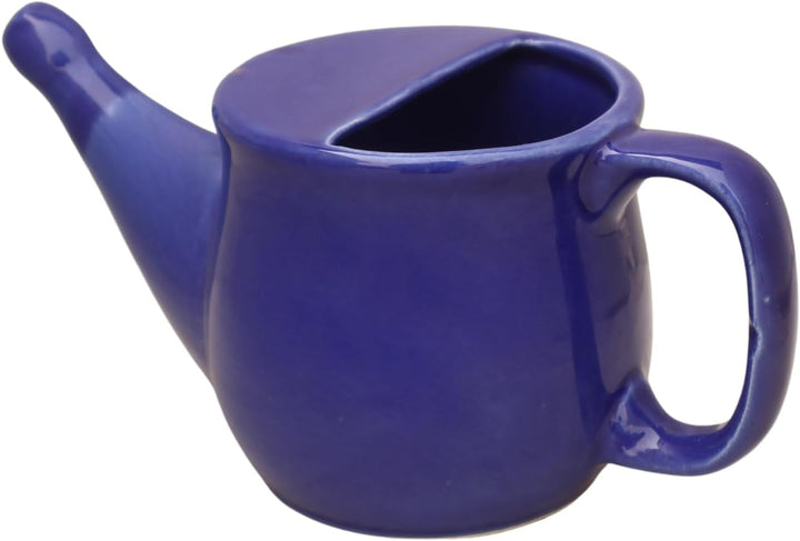 Ancient Impex Ceramic Neti Pot 400 Ml (Blue) | Spill-Proof & Microwave Safe Nasal Cleaning Pot for Sinus, Allergy & Congestion Relief | Reusable & Eco-Friendly Jala Neti Pot