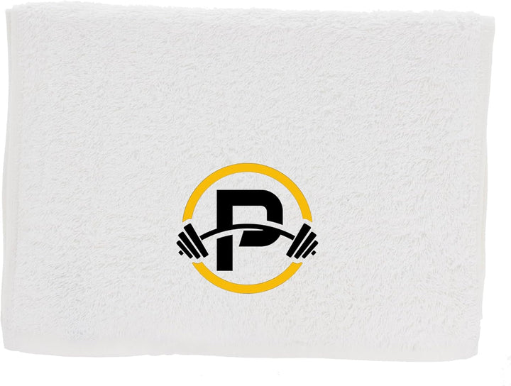 Gym Towel with Monogrammed Embroidery Initial Gift for Men & Women, Training Accessory Gift, Gym Towel Present for Weight Lifting Birthday, Retirement, Christmas - Black, J