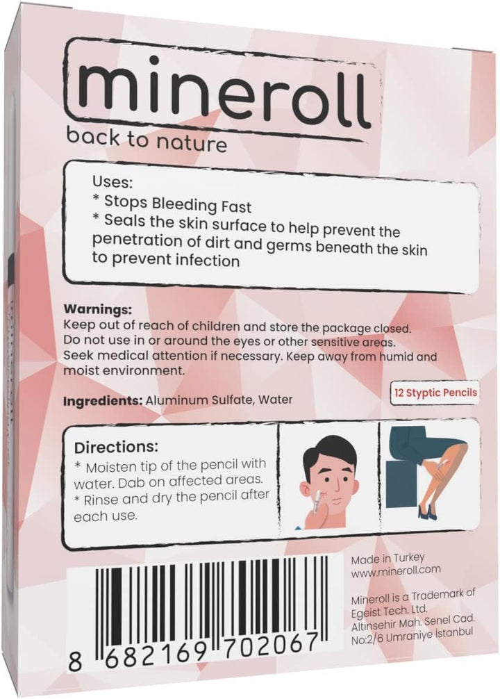 Styptic Pencils Shave Accessories (12 Pencils) Stops Bleeding Fast for Shaving Nicks, Razor Cuts for Men & Women - Sanitary and Great for Barbers or Personal (1)