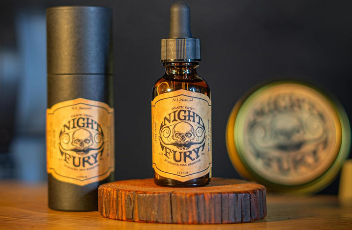 Moustache Wax Remover for Handlebar Moustaches by  Strong Hold Mustache Wax - Night Fury Mustache Wax Remover 1Oz or 30Ml