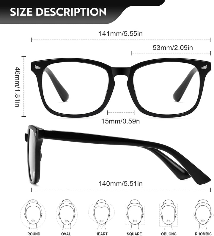 Reading Glasses for Women Blue Light Blocking Glasses Filter UV Square Readers Glasses for Men and Women 5 Pack Reader +2.50
