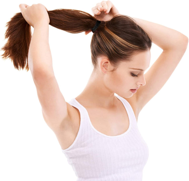 32Pcs Hair Bands for Women Thick Hair,4Mm Elastic Hair Ties for Girl,Black Hair Band Ponytail Holders,Hair Bobbles for Girls Men,Rubber Bands for Hair,Hair Accessories,Scrunchies for Women