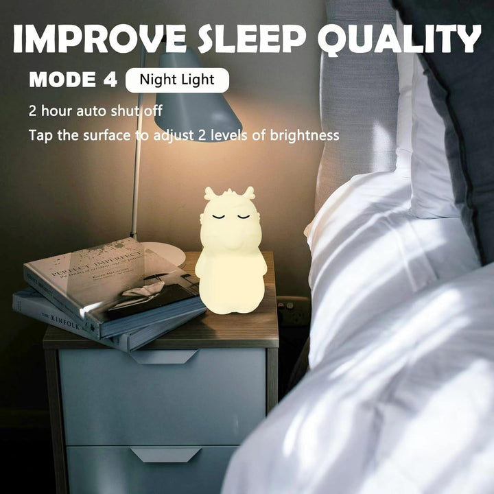 'Breathing Dragon' 5/5 & 4/7/8 Guided Visual Meditation Tool for Adults & Kids | Mindfulness and ADHD Anxiety Relief | 3-In-1 Sleep Aid Device with Night Light for Calm Your Mind for Stress