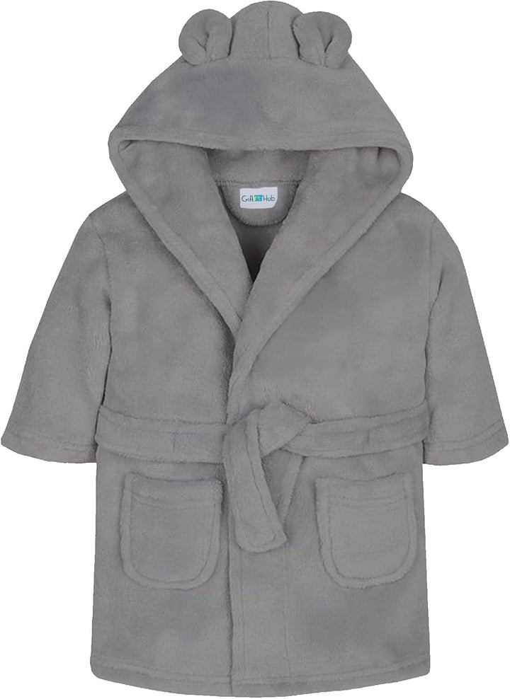 Baby Dressing Gown – Soft & Cozy Hooded Towel Dressing Gown for Babies & Toddlers – Polyester Baby Bathrobe – Newborn Essentials for Bath Time & Everyday Comfort
