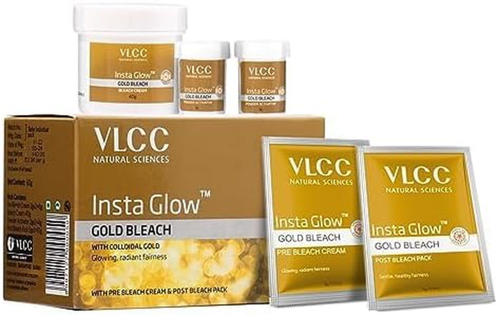Insta Glow Gold Bleach with Gold Oxide for Glowing & Radiant Fairness 60Gm
