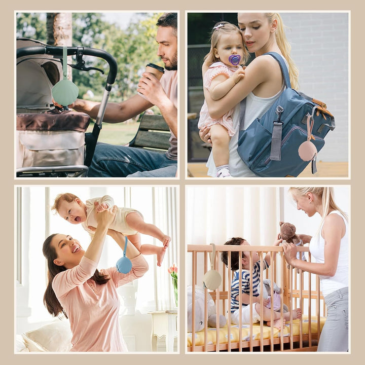 Dummy Case, 2 Pack Dummy Holder Case, Portable Leakproof Design Silicone Pacifier Holder Dummy Box, Pacifier Case for Home, Travel, Easy Clean, Bpa-Free