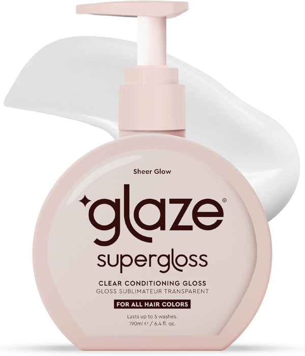 Supergloss Sheer Glow Clear Conditioning Gloss with Dispensing Pump – Transparent Hair Gloss for All Hair Types & Colors – Boosts Color, Shine & Hydration - 6.4 Fl Oz