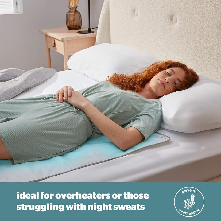 Restore Cooling Gel Pillow & Mattress Pad - Helps Absorb Body Heat Prevent Overheating - Improve Sleep Quality for Night Sweats Hot Flushes Menopause - Cool Mat for Bed Sofa Car Travelling
