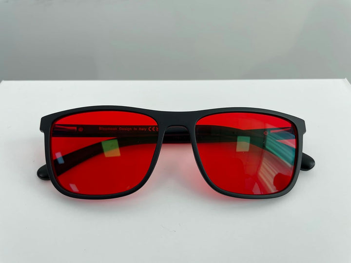 Dark Red Lens Sleep Glasses, 100% Blue & Green Light Blocking Glasses for Better Sleep, anti Eyestrain Women Men