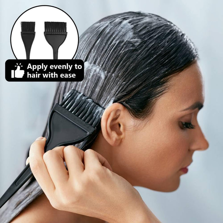 2Pcs Hair Coloring Brush,Salon Grade Haír Tint Brush,Hair Dye Brúsh,Single-Sided Haír Dyeing Comb Brúsh for Háir Salon Use,Diy Coloring,Highlights,Háir Bleaching (Black,Large + Medium)