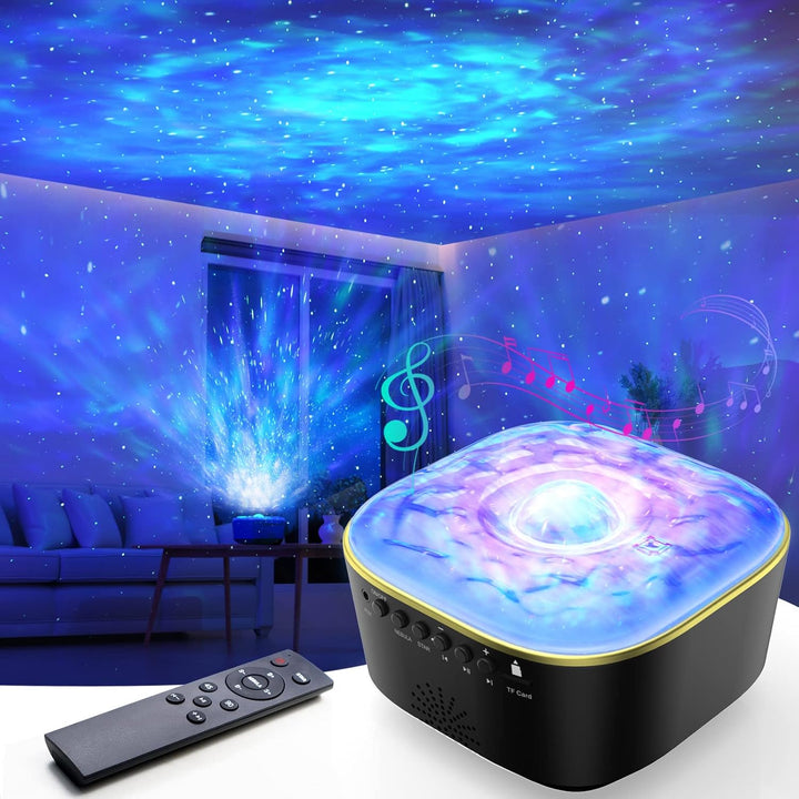 Galaxy Projector, Star Projector Night Light with Remote Control/Timer Function/Built-In Music, LED Projector Light with 8 Lighting Modes for Kids Adults Bedroom/Party/Gift (White)