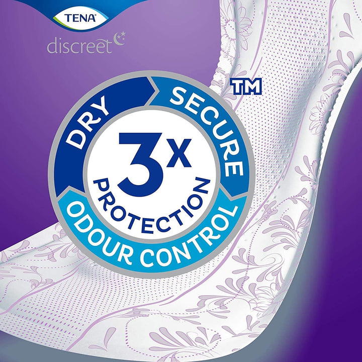 48 X  Lady Discreet Maxi Night Incontinence Pads for Women, 8 Packs of 6, with Medium to Heavy Bladder Weakness, Specifically Designed for Night Time Protection with Wider Back and Extra Length