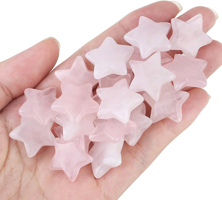 20 Pcs Crystals and Gemstones Star Healing Crystals Set Reiki Chakra Protection Polished Stones Meditation Energy Balancing Crystal