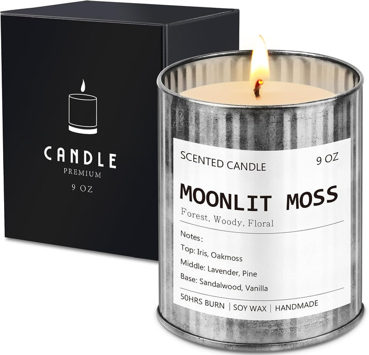 Scented Candles for Men Eucalyptus & Mint Scent Soy Wax Men Candles for Home Scented Father'S Day Gift Christmas Valentine Birthday (9Oz 40Hour Burn)