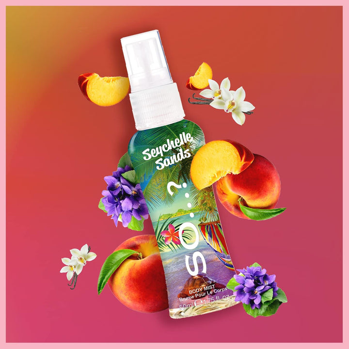 Escapes Grande Womens Gift Set with Ibiza Dreams, Bali Breeze, Mykonos Nights, Santorini, Seychelle Sands, Hawaiian Honey, Body Mist Fragrance Spray Set (6 X 50Ml.)§