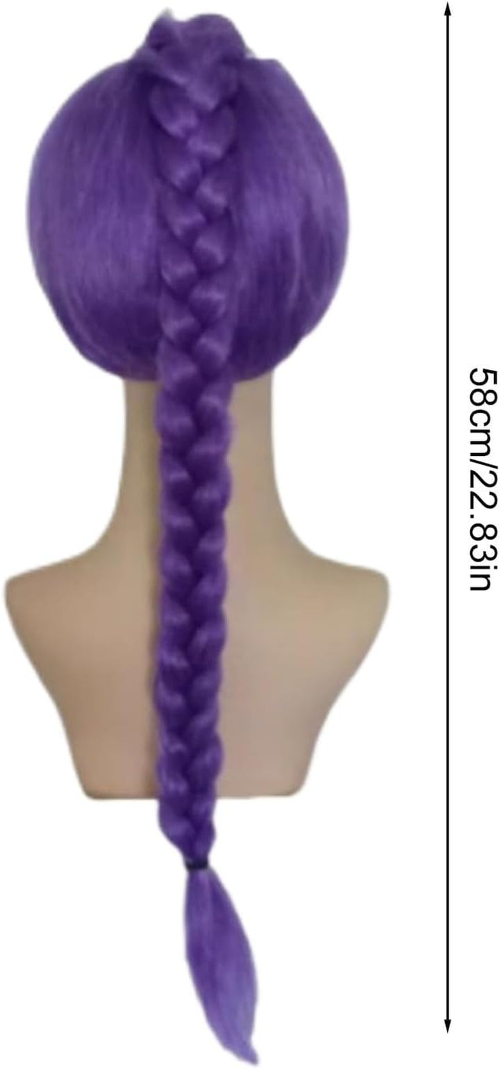 Anime Hunters R-Umi Wig, Purple Hair Extensions Cosplay Hair, Purple Braiding Hairs Demon Cosplay for Kids & Adults, Adjustable Cap, Realistic Christmas Anime Costume Wig, Fan Collection
