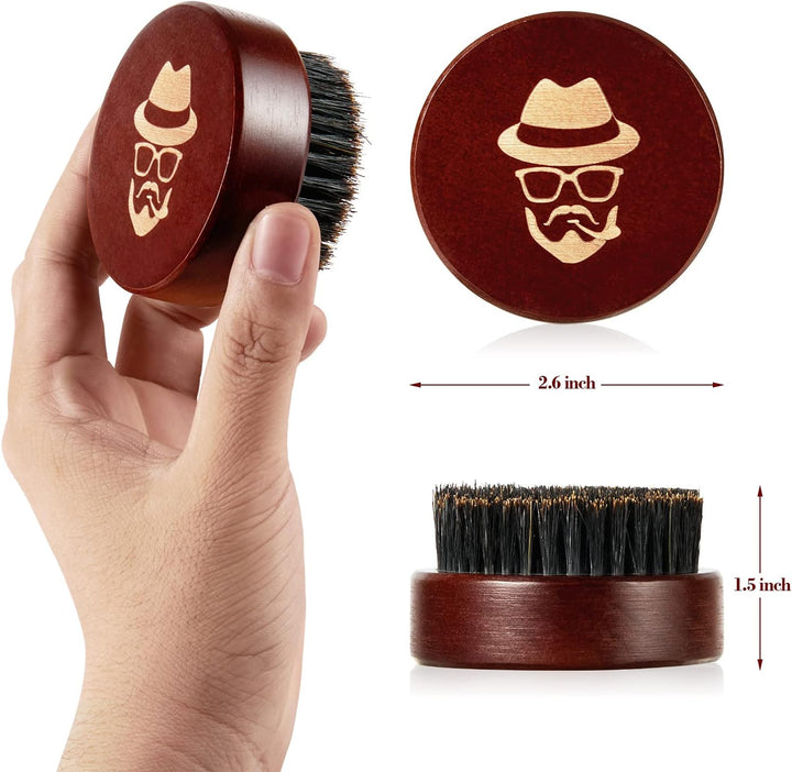 Beard Brush, 100% Boar Bristle Black Walnut Wood Beard Comb Brush for Men to Tame and Soften Your Facial Hair from
