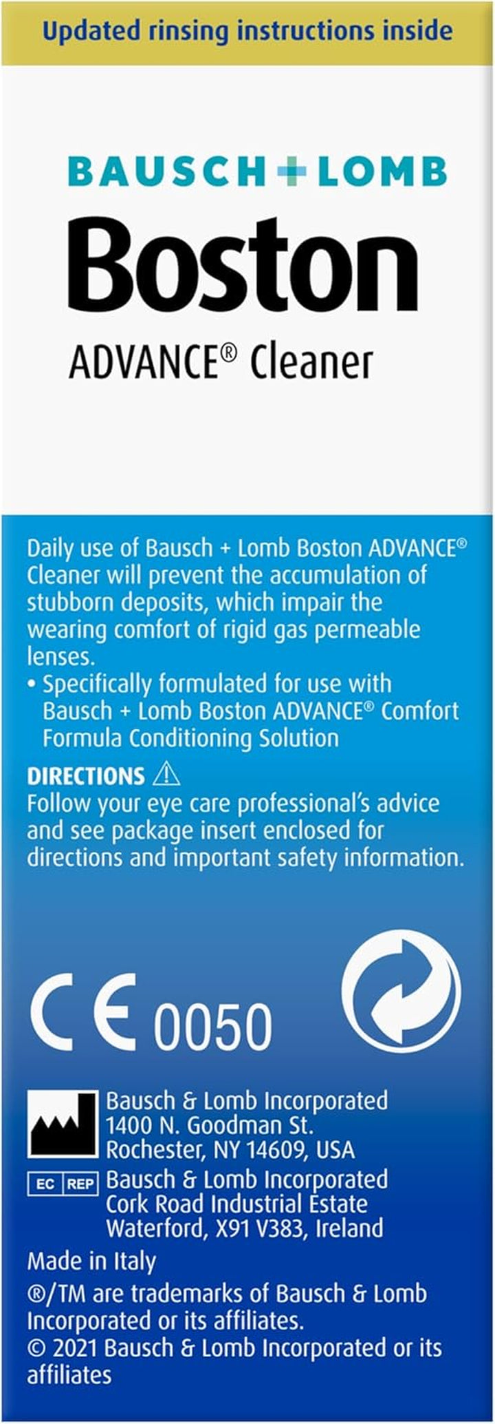 Advance Cleaner, Leaves Lenses Clean, Ready for Disinfection and Conditioning, for Rigid Gas Permeable (RGP) and Hard Contact Lenses, 30 Ml