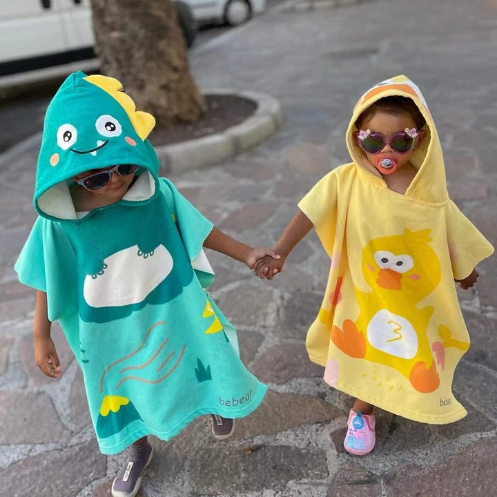 Baby Hooded Towels Wearable Hooded Towel for Boys Girls Absorbent Hooded Towel for Toddlers, 25"X 23", 0-6 Years, Dino