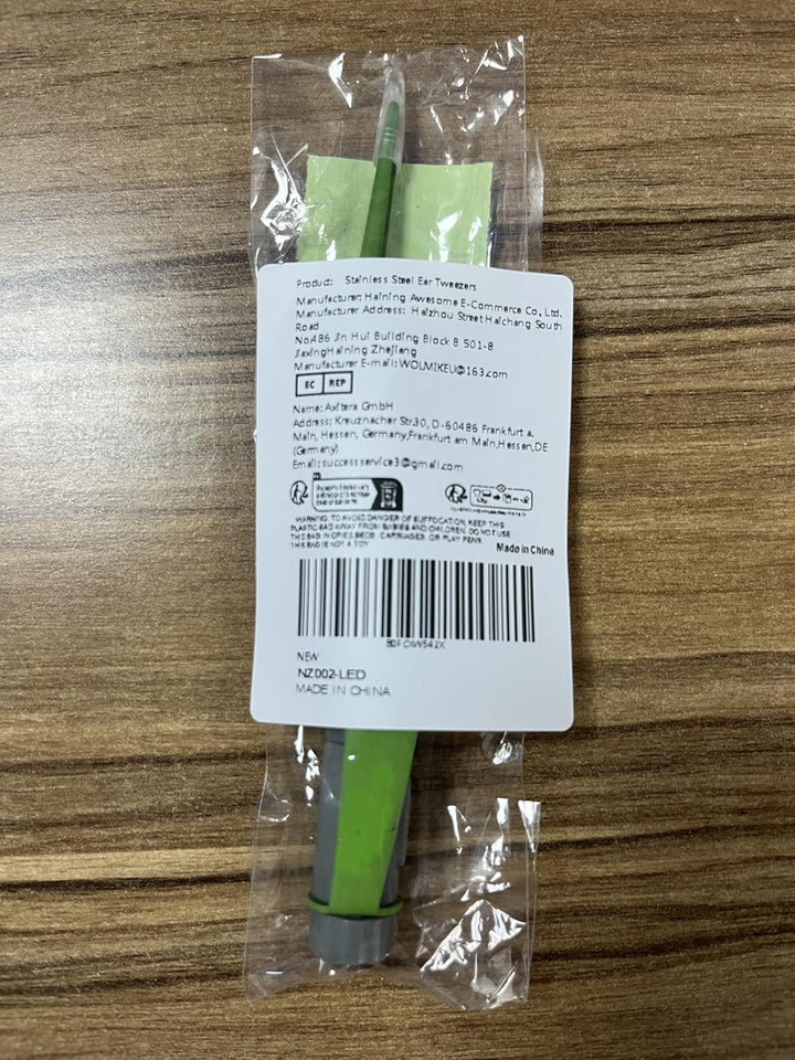 Stainless Steel Ear Tweezers with LED Light, Precision Earwax Remover, Professional Cleaning Tool for Kids Adults, No Rust or Distortion