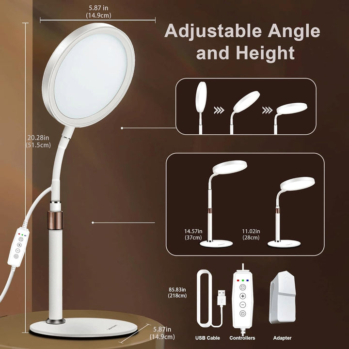 SAD Lamp, SAD Light Therapy Lamp, Uv-Free 10000 Lux Sun Lamp Therapy with 3 Light Colors & 9 Adjustable Brightness & 3 Timer for Lift Mood