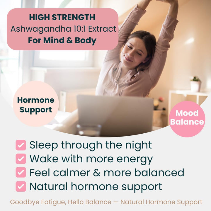Ashwagandha Mind & Body Balance 1000Mg – Cortisol Detox Reducing Supplement for Stress, Anxiety, Sleep, Hormone Balance, Energy & Focus – 120 Vegan Tablets