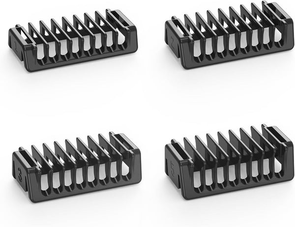 Guard Combs Bi-Directional Attachments Kit - 4 Combs of 1/2/3/5 Mm Compatible with O Blade QP2824 QP2734 QP25XX QP26XX Pro 360 Series Electric Shaver Accessory