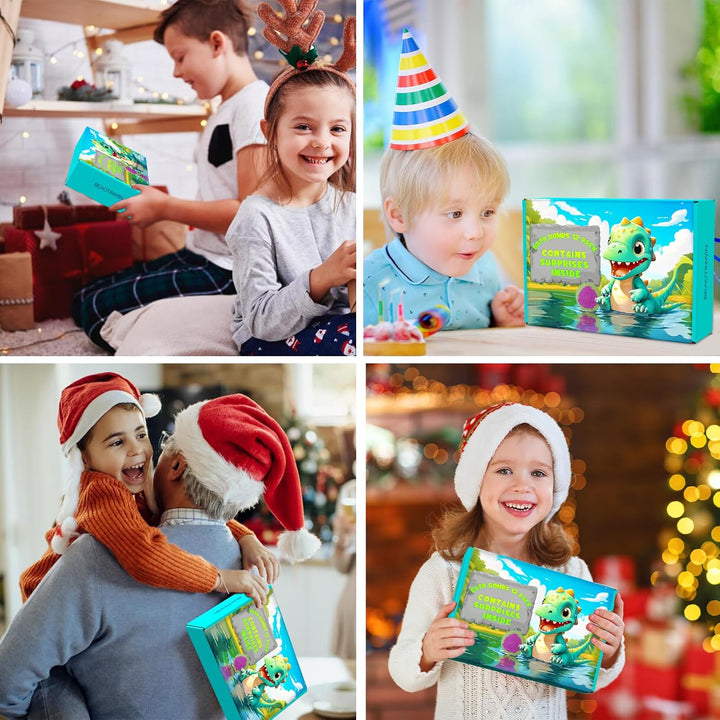12 Pack of Bath Bombs for Kids with Surprise Toy Inside, Fun Educational Toy Dino Fizzy Balls W/Rich Bubbles, Organic Dinosaur Bath Bomb Gift Set, Kids Bubble Bath Dino Egg for Kids 3 4 5 6 7 8 9 Year