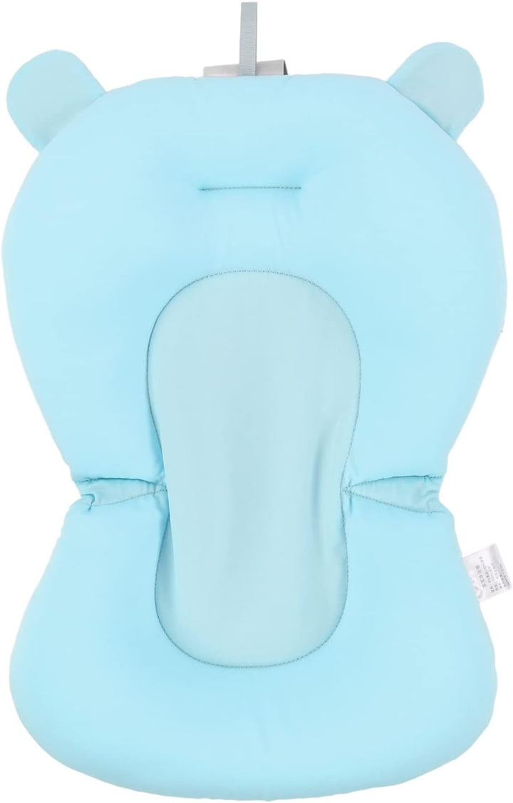 Floating Baby Bath Seat Cushion, Newborn Tub Supporter with Safety Belts Adjustable Foldable, Baby Bath Seat Cushion, 3 Snap Safety Belts for Infant Newborn (White Stars)