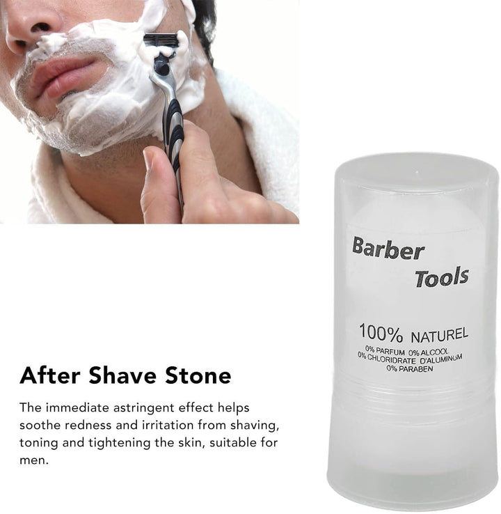 Alum Block for Shaving, Skin Soothing Stick 3.5Oz Portable with Protective Lid after Shave Alum Stick for Post Shave Care