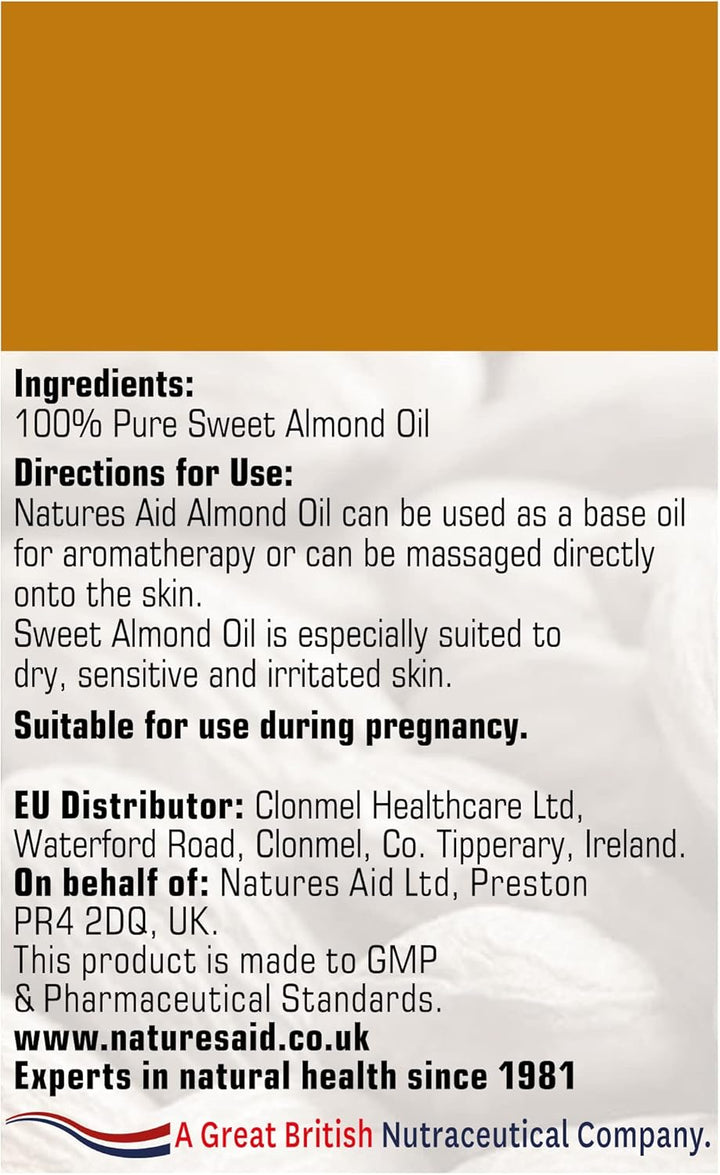 Sweet Almond Oil 150Ml – 100% Pure Massage Aromatherapy Oil for Dry Sensitive or Irritated Skin – Vegan, Non-Gmo, Gluten-Free – Hydrates, Soothes, Nourishes – Natural Skincare – Pack of 1
