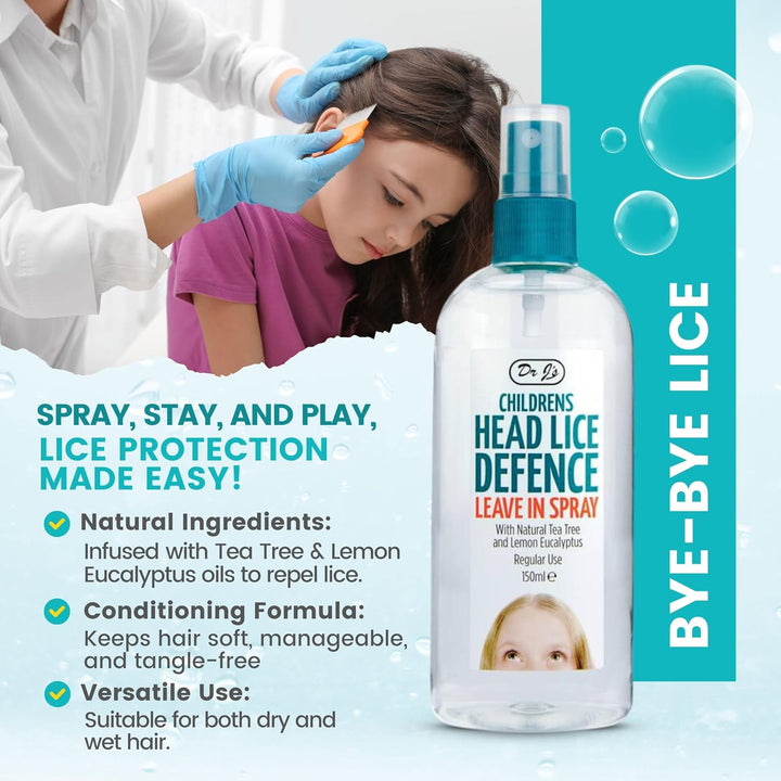 Head Lice Treatment Kit with 1 X Nitrid Headlice Treatment Spray 120Ml, 1 X Vosene 3-In-1 Lice Shampoo, 1 X Dr J'S Head Lice Defence Spray Bundle with 2 X  Nit Combs
