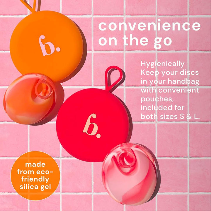 Reusable Menstrual Disc, Wear up to 12-Hours, Sustainable Period Disc Alternative to Menstrual Cups, Tampons and Pads for Light or Heavy Flows, Leak Proof - Small & Large Sizes