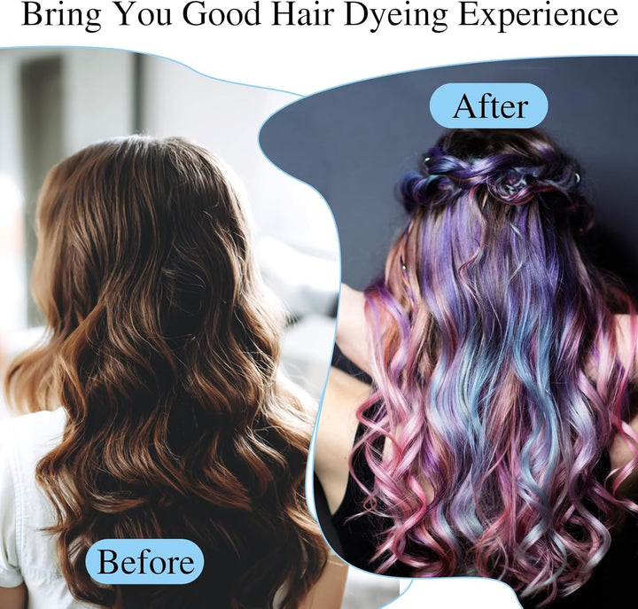 12 Pcs 4 Sets of Highlight Cap with Hooks, Hair Highlighting Caps, Highlight Hair Coloring Frosting Dye Kit for Salon Hair Dyeing Hairdressing (Purple+Pink)